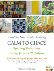 Art Reception, Friday, 1/25/19, 5-7 pm at The Gallery at NHG